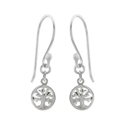 Gift box, oorhangers in flesje, cirkel met tree of life