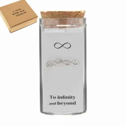 Gift box, oorstekers in flesje, infinity teken