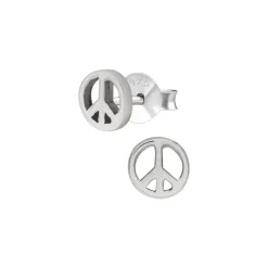 Gift box, oorstekers in flesje, peace teken