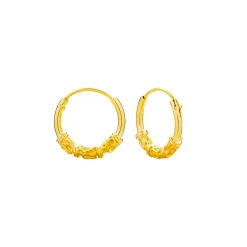 Gold plated Bali hoops, slingertjes en spiraalvormen