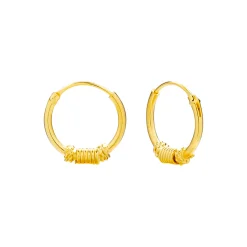 Gold plated Bali hoops, spiralen