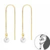 Gold plated chain oorbellen met kristal