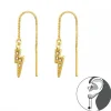 Gold plated chain oorbellen met bliksemschicht met kristallen