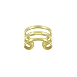 Gold plated ear cuff, drie banden