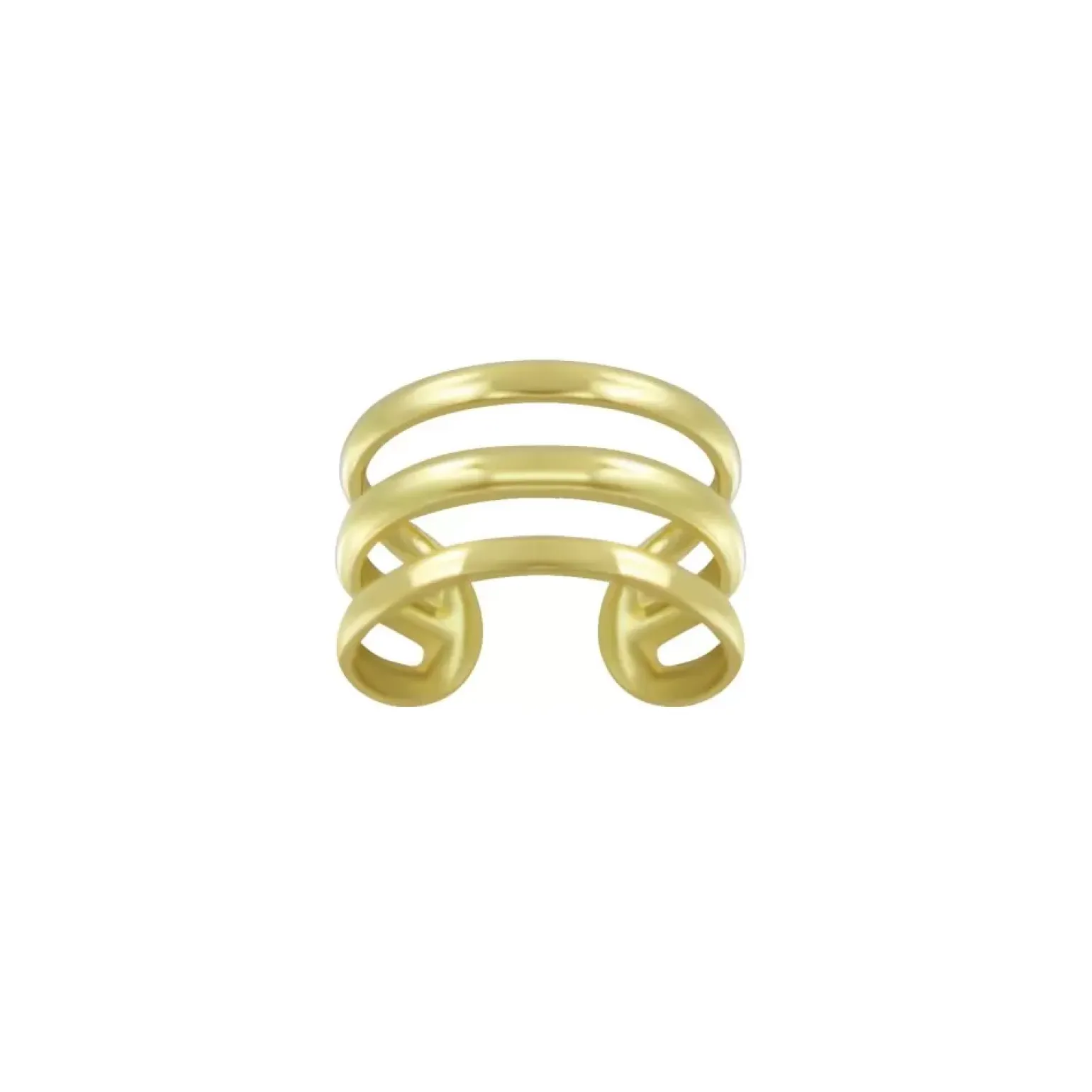 Gold plated ear cuff, drie banden