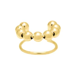 Gold plated ear cuff, opengewerkte band met bolletjes