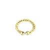 Gold plated ear cuff, spiraalvorm met bolletjes
