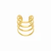 Gold plated ear cuff, vier banden