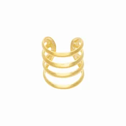 Gold plated ear cuff, vier banden