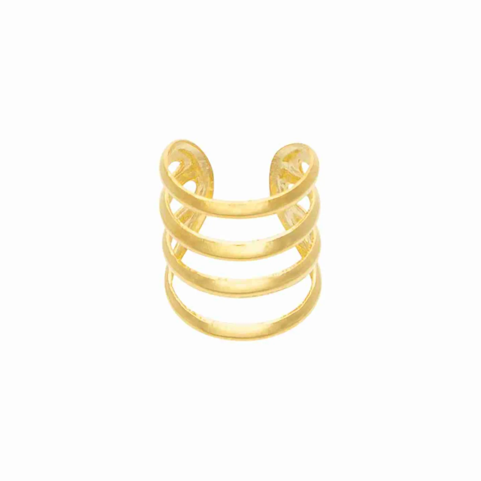 Gold plated ear cuff, vier banden