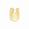 Gold plated ear cuff, vijf banden