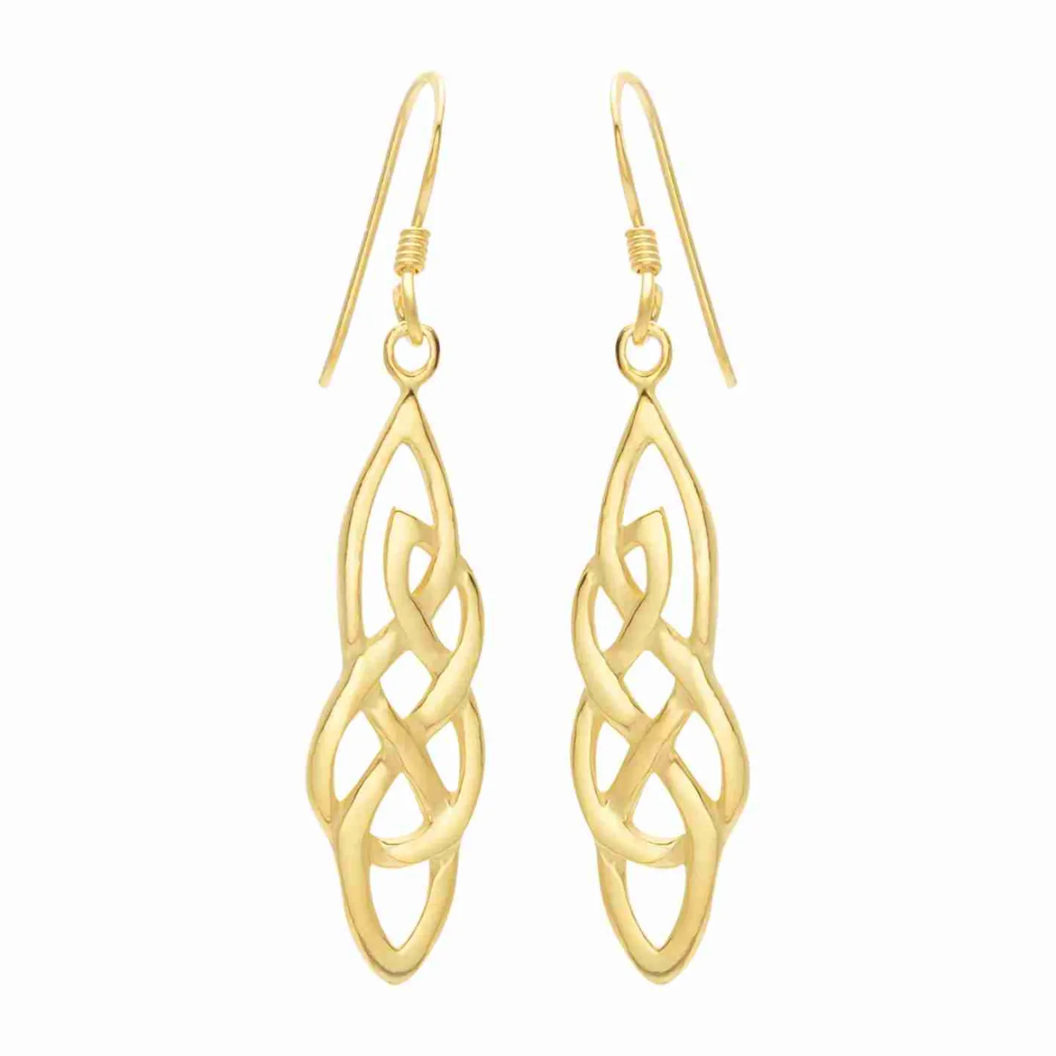 Gold plated oorhangers, Keltische knoop