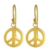 Gold plated oorhangers, vredesteken