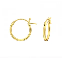 Gold plated oorringen, 12 mm