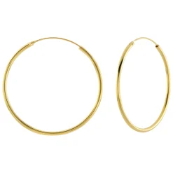 Gold plated oorringen, 45 mm, 2 mm dik