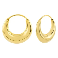 Gold plated oorringen, 18 mm, 4 mm dik