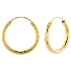 Gold plated oorringen, 25 mm, 3 mm dik