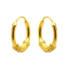 Gold plated oorringen, Bali hoops, getwijnd en slingertjes