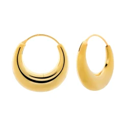 Gold plated oorringen, brede onderkant