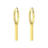 Gold plated oorringen met hanger, staafje