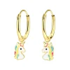 Gold plated oorringen, met eenhoorn