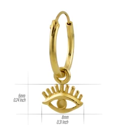 Gold plated oorringen met hanger, oogje