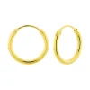 Gold plated oorringen, plain, 20 mm