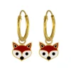 Gold plated oorringen, vosjes