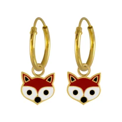 Gold plated oorringen, vosjes
