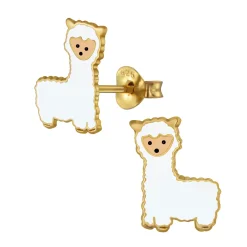 Gold plated oorstekers, alpaca
