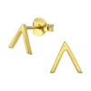 Gold plated oorstekers, chevron