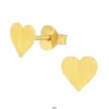 Gold plated oorstekers, geruwd hart