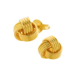 Gold plated oorstekers, knoop