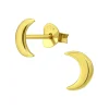 Gold plated oorstekers, maansikkel