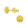 Gold plated oorstekers, roos
