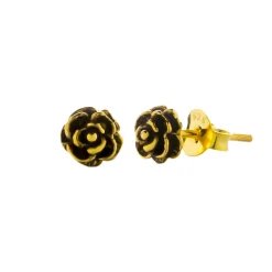 Gold plated oorstekers, roosjes