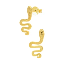 Gold plated oorstekers, slang