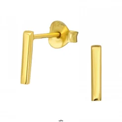 Gold plated oorstekers, staafjes
