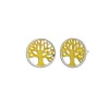 Gold plated oorstekers, tree of life