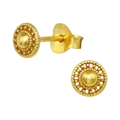 Gold plated oorstekers, zon