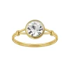 Gold plated ring met kleurloze kristal