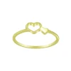 Gold plated ring, twee hartjes