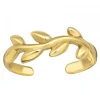 Gold plated teenring, blaadjes
