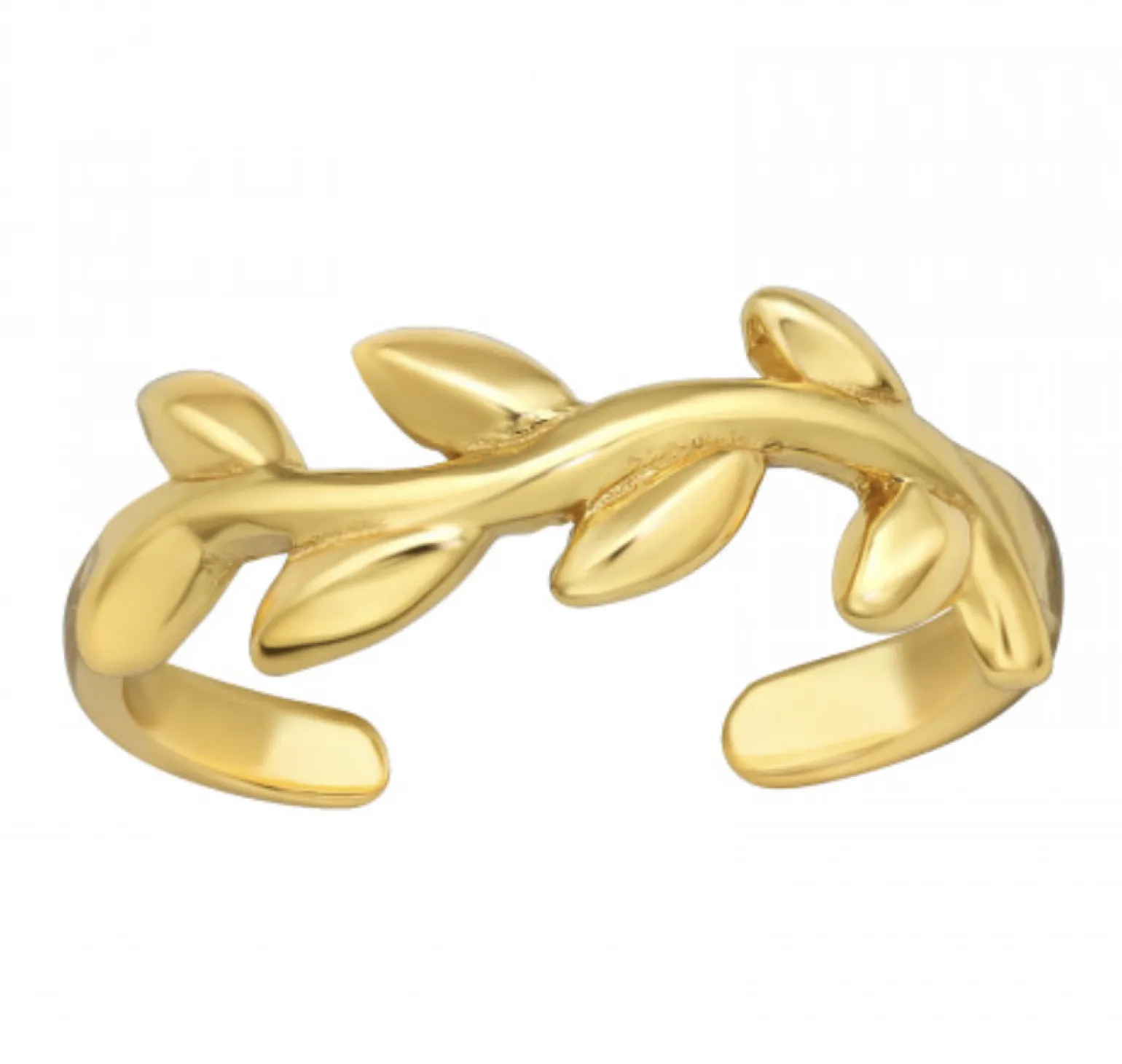 Gold plated teenring, blaadjes