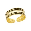Gold plated teenring, brede band met geoxideerde details