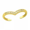 Gold plated teenring, hartvorm met kristallen