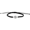 Katoenen armband met zilveren bloem of mandala