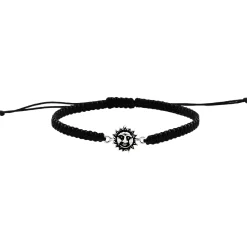 Katoenen armband met zilveren zon