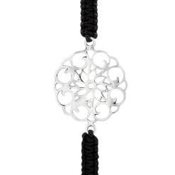 Katoenen armband met zilveren mandala, groot