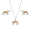 Kindersieraden, set ketting en oorstekers regenboog